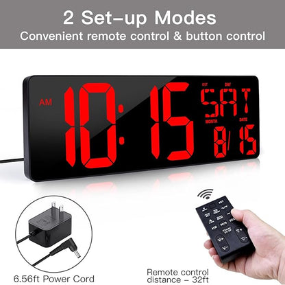 XREXS Large Digital Wall Clock