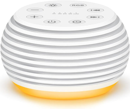 SleeZOO Portable Sound Machine White Noise Machine Sleep Machine with 30 Soothing Sounds 12 Lights 5 Timers 32 Volume Levels Memory Function Rechargeable for Baby Kids Adults and Home Office Travel