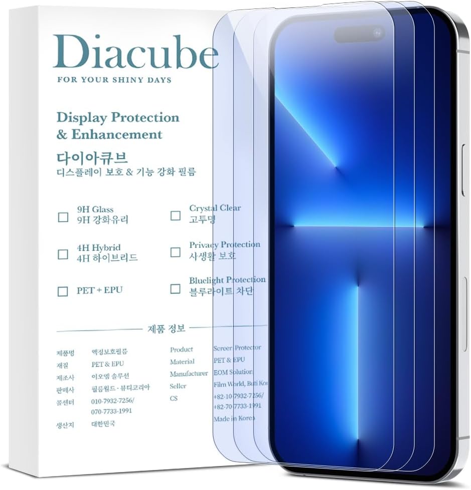 3-Pack Anti-Blue Light Matte Screen Protector For iPhone 13/iPhone 13 Pro [Support Fingerprint Unlock] Anti-Glare, Anti-Fingerprint [Eye Protection] Bubble-Free Installation with Alignment Jig