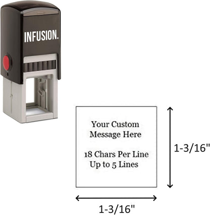 Infusion Self-Inking Custom Rubber Stamp (Personal or Business Use) - Choose from 16 Colors (1-3/16" x 1-3/16")