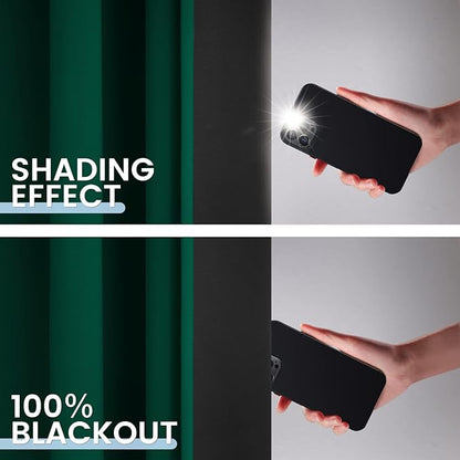 SimpleHome 100% Blackout Curtains for Bedroom,Thermal Insulated Grommet Window Drapes Room Darkening Dark Green Curtains for Living Room with Black Back,52 x 63 Inch,2 Panels