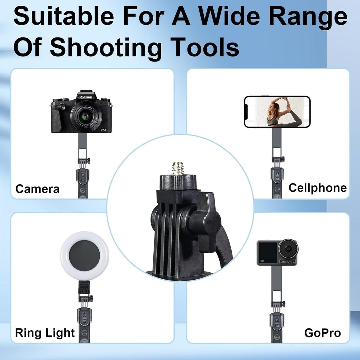 Extendable Auto Face Tracking Phone Tripod Stand, 360° Rotation Selfie Sticks with Light, Smart AI Facial Recognition, Tripod with Wireless Remote, Cameraman Shooting for Video, Vlog, Live Stream