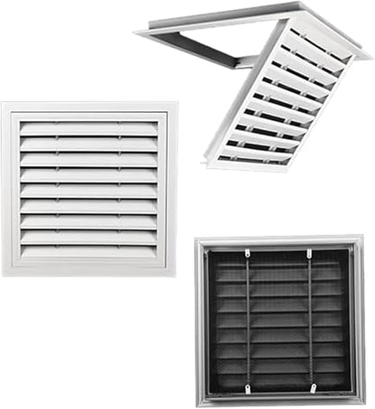 Louvered Vent/Access Panel, Decorative Removable Grille Filters Covers with Mesh Cover, Wall and Ceiling Inspection Service Door Loft Hatch(15x15cm/6x6in)