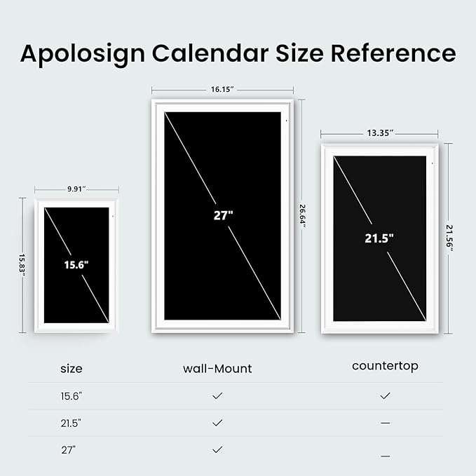 ApoloSign Digital Calendar: Electronic Calendar, Smart Touchscreen Interactive