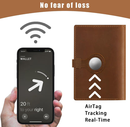 Jack&Chris Genuine Leather Passport Holder For Travel, RFID Blocking Handmade Passport Holder with Card Case Organized & Safe, Quality Travel Essentials for Women and Men for Gifting, Brown