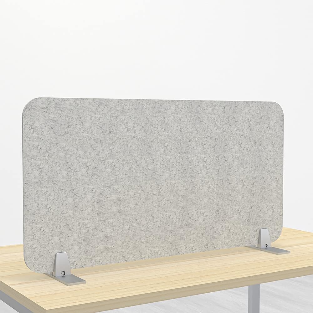 Freestanding Acoustic Desk Divider with Mount | Eco-Friendly Privacy Screen Panel | Noise Reducing Desk Partition | Tackboard Option & Easy to Install | Made from Recycled Plastic | Black - 18" X 23"