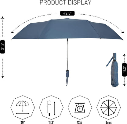 SY COMPACT Umbrella Automatic Travel Waterproof Light Folding Umbrellas Easy Carry for Women and Men