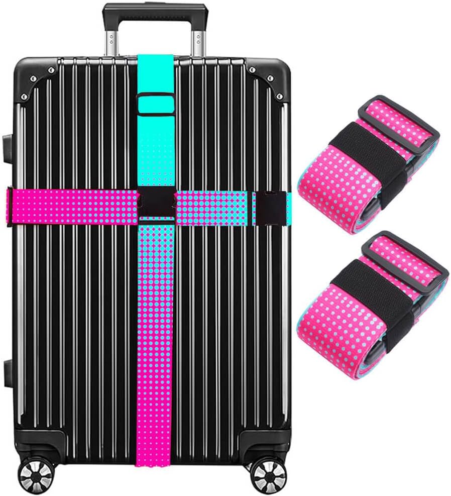 Luggage Straps for Suitcases TSA Approved Easy Pack Organized Suitcase Strap, Luggage Strap, Luggage Belt Strap, Bag Straps for Luggage. Buckle Straps Travel Accessories (Gradient Dot)