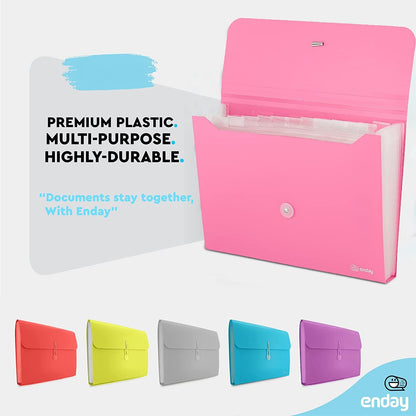 Accordion File Organizer 13 Pocket Expanding File Folder with Labels, Accordion File Organizer Letter Size Letter A4 Paper for Receipts, Bills and Documents 13" x 9.5” –by Enday