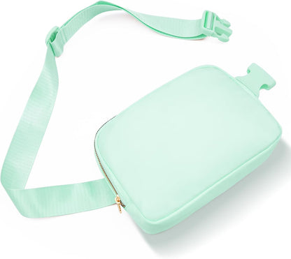 Cross Body Fanny Pack for Women,Fashion Waist Packs Crossbody Bags,Belt Bag with Adjustable Strap - Light Green