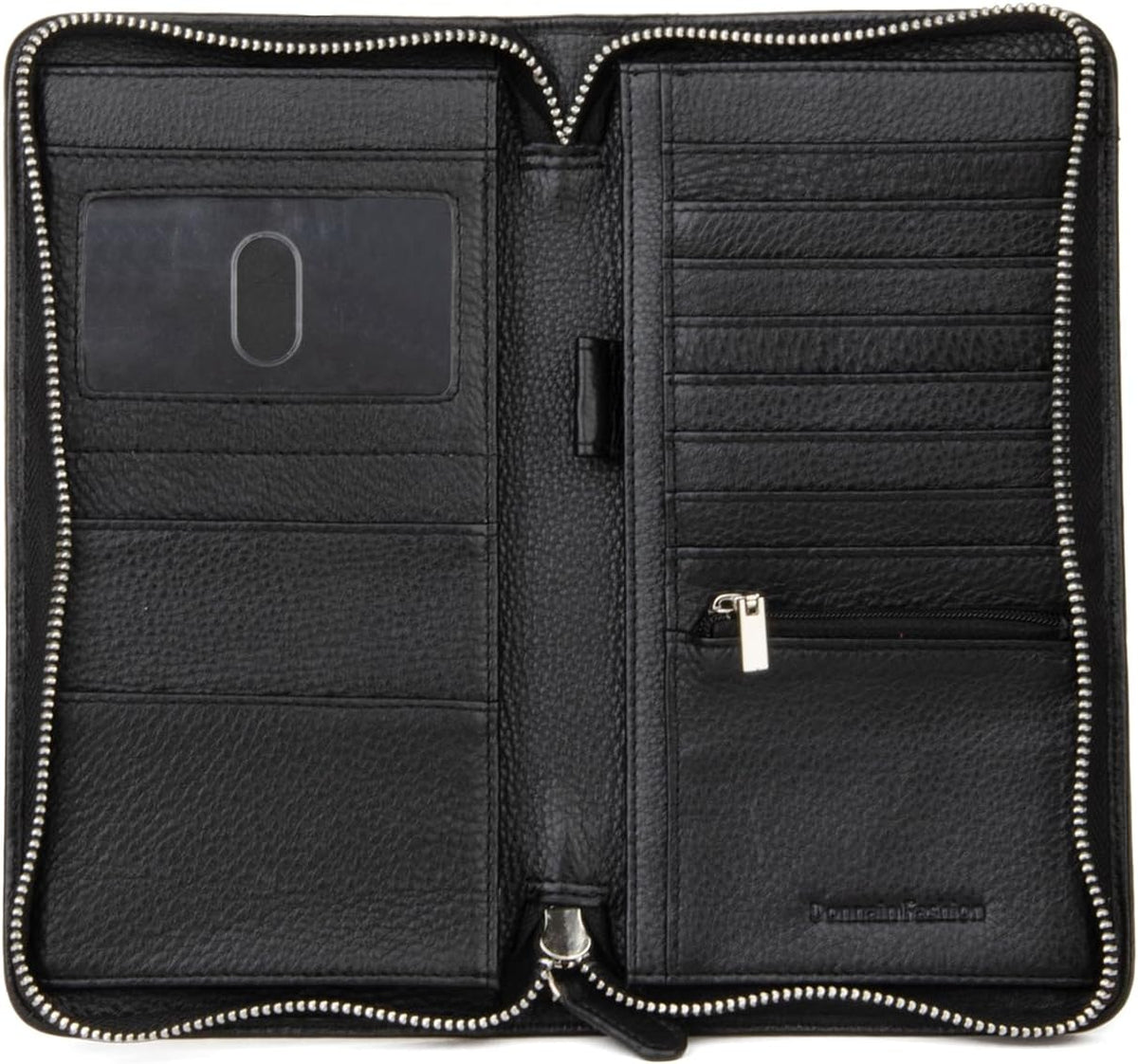 Premium Full-Grained Leather RFID Passport Holder for Travel, Multifunctional and Large Capacity RFID Blocking Passport Holder Wallet (Black)
