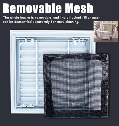 Louvered Vent/Access Panel, Decorative Removable Grille Filters Covers with Mesh Cover, Wall and Ceiling Inspection Service Door Loft Hatch(30x75cm/11.8x29.5in)