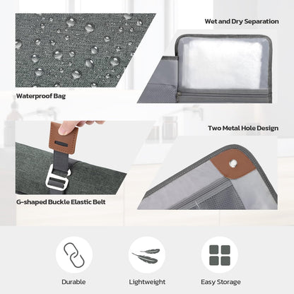 Toiletry Bag for Men, Travel Essentials Travel Toiletry Bag, Water-Resistant Compact Bathroom Roll Organizer for Hygiene, Shaving kit, Gifts for men (5.Mystery Gray(Polyster))