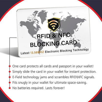 SaiTech IT 5 Pack RFID Blocking Card NFC Contactless Debit/Credit Card ATM Passport Protector ideal for Men & women slim with World map design perfectly fit in wallet (White)