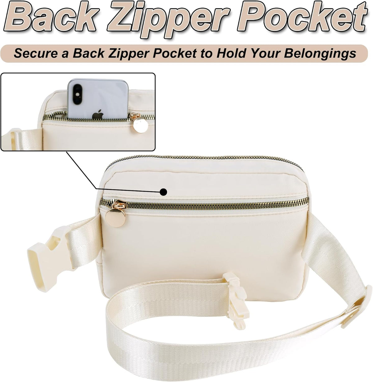 Personalized Belt Bag for Women Girls - Fashion Mini Waist Packs with Adjustable Strap - Trendy Travel Fanny Pack Crossbody Bags with Initial Letter - Teen Gifts | Cream,F