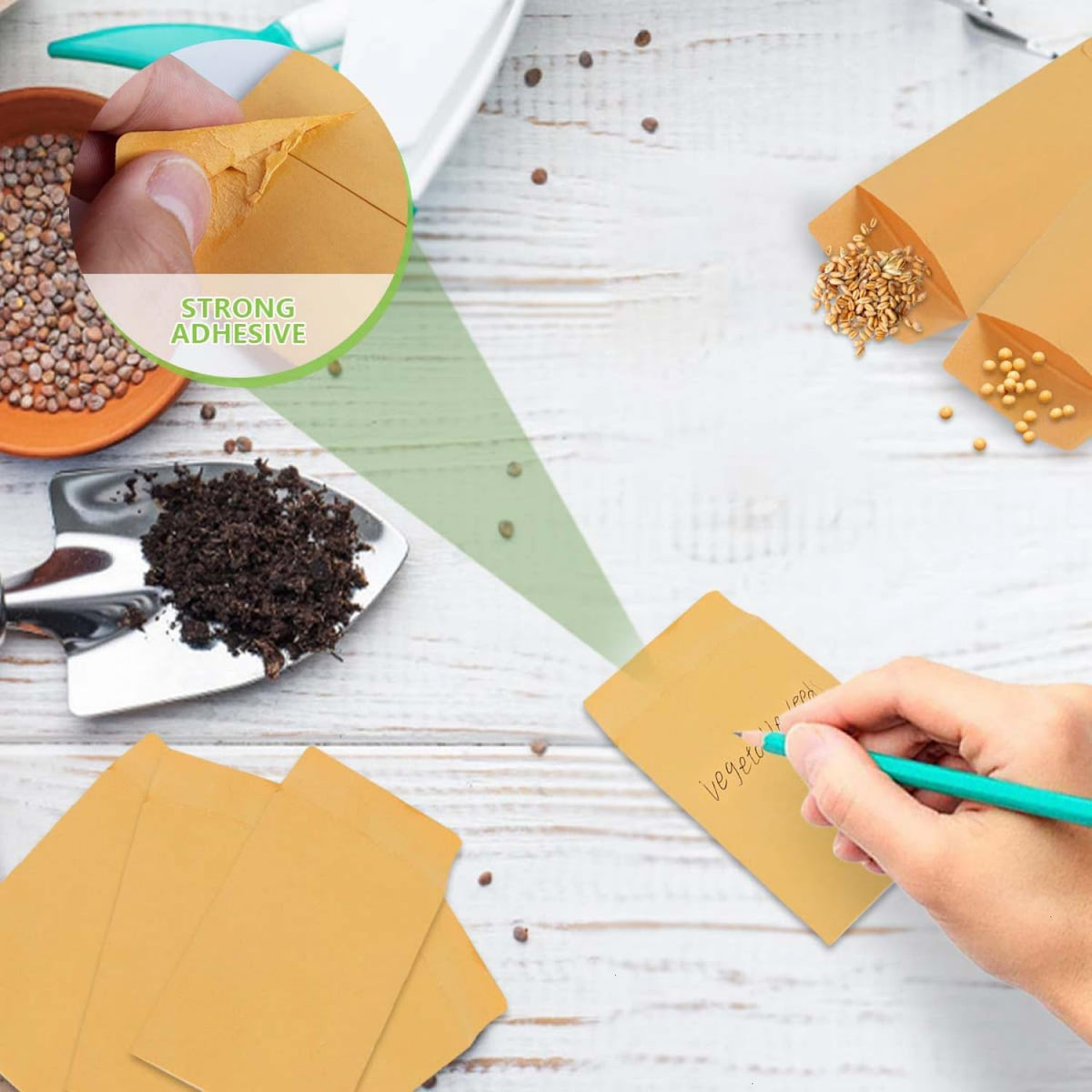 SenseYo 200 Pack Small Coin Seed Mini Tip Envelopes for Coin, Cash, Key, Seed with Gummed Flap, 2.25" x 3.5"