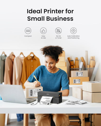 POLONO Bluetooth Thermal Shipping Label Printer, Wireless 4x6 Shipping Label Printer for Small Business, Support iOS, Android, Windows and Mac, Compatible with Amazon, Ebay, Shopify, Etsy, USPS(Black)