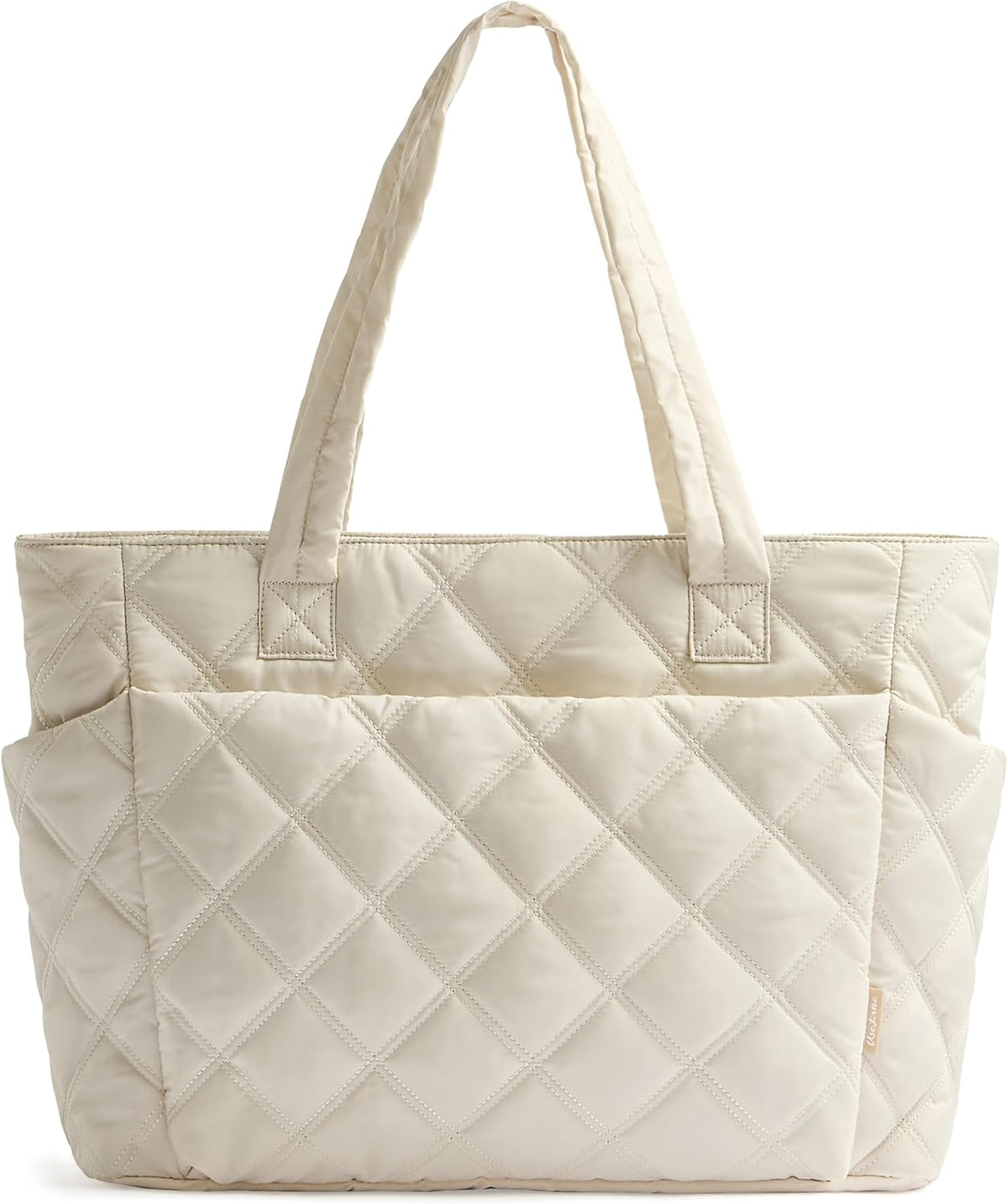 Tote Bag for Women, Lightweight Puffer Tote Work Bags with Compartments for Travel, Quilted Shoulder Bag with Zipper