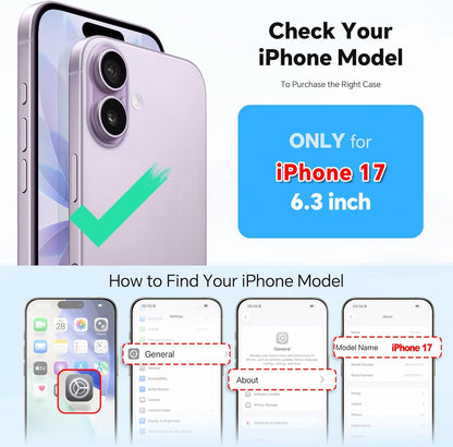 TUCCH Removable Crossbody Wallet Case for iPhone 17 (6.3"), 9 Card Holders RFID Blocking, Lanyard, Wrist Strap, Wireless Charging, Stand, Zipper Pocket, PU Leather, Magnetic Flip Cover, Deep Purple