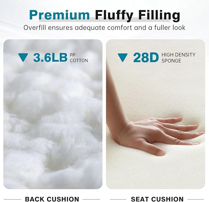 Belord Luxury 4" Thick Outdoor Cushion 8 Set - 22 x24 Inch 28D Sponge Filling Fade-Resistant Chair Cushion, Spill Proof Removable Patio Furniture Replacement Cushions for Sofa Bench Swing - Turquoise