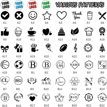 Custom Loyalty Card Stamp Self Inking & Refillable 4 Ink Color Options Upload Your Logo 12mm Personalized Mini Stamp for Coffee Cards, Reward Programs, Journals
