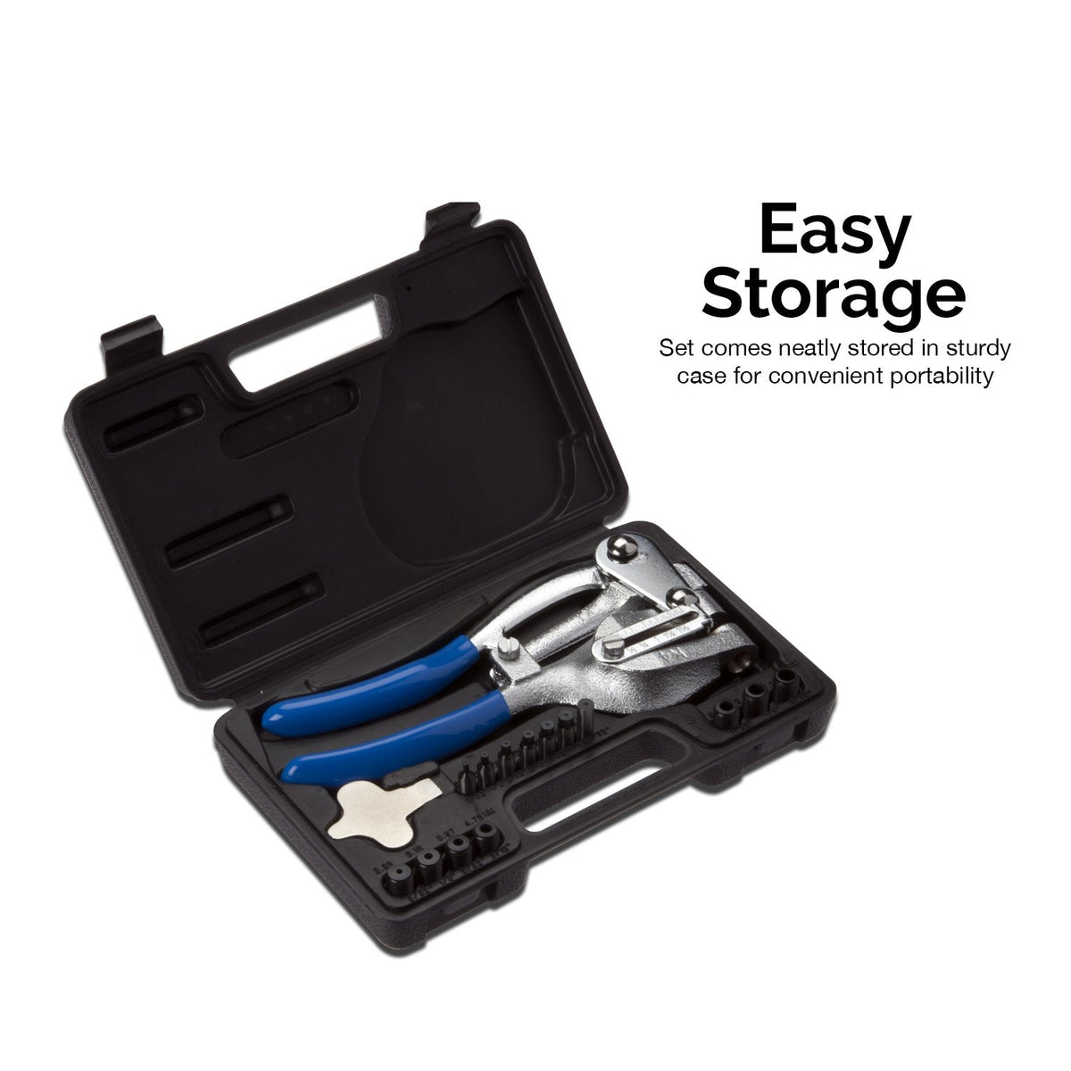 Neiko 02612A Hand Held Power Punch and Sheet Metal Hole Punch Kit, Cr-V 3/32" x 9/32"