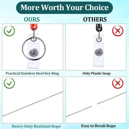 Yaomiao 100 Pack Retractable Badge Holder Reel with Clips Heavy Duty ID Card Holder Reels Bulk with Key Ring for Office Worker Doctor Nurse Employee School Students (Multicolor)