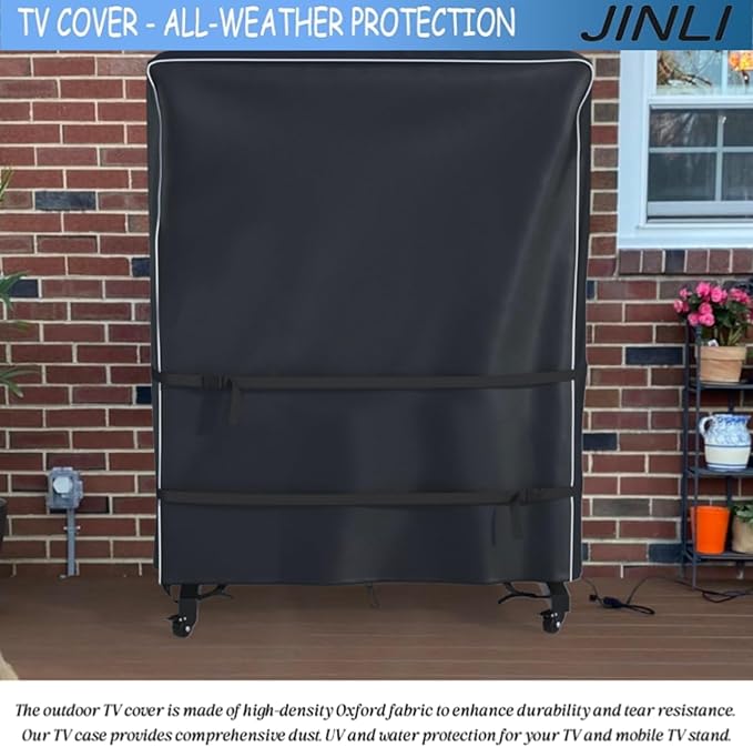 JINLI 45-50 inch outdoor TV trolley cover, courtyard TV cover, Oxford fabric