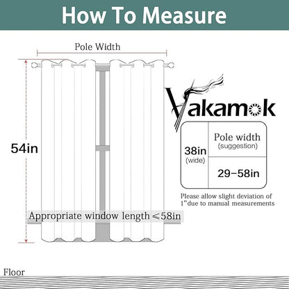 Yakamok Soft and Smooth Beige Curtains for Bedroom - Grommet Thermal Insulated Room Darkening Curtains for Living Room, Set of 2 Panels (38 x 54Inch, Beige)