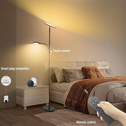 marctronic Floor Lamps for Living Room, 44W/4500LM Super Bright 2 in 1 LED