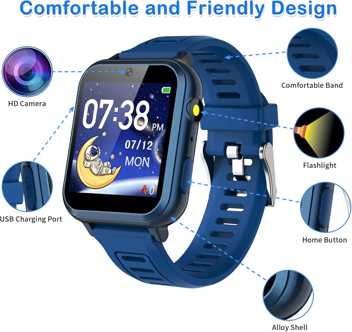 Phyulls Smart Watch for Kids with 39 Games, Camera, and Music Player