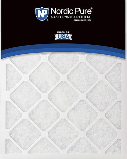 Nordic Pure 18x20x1 (Actual Size: 17 1/2 x 19 1/2 x 3/4) Poly Green MERV 6 AC Furnace Air Filters – Reduces Dust, Pollen, Pet Dander & Allergens – 12-Pack