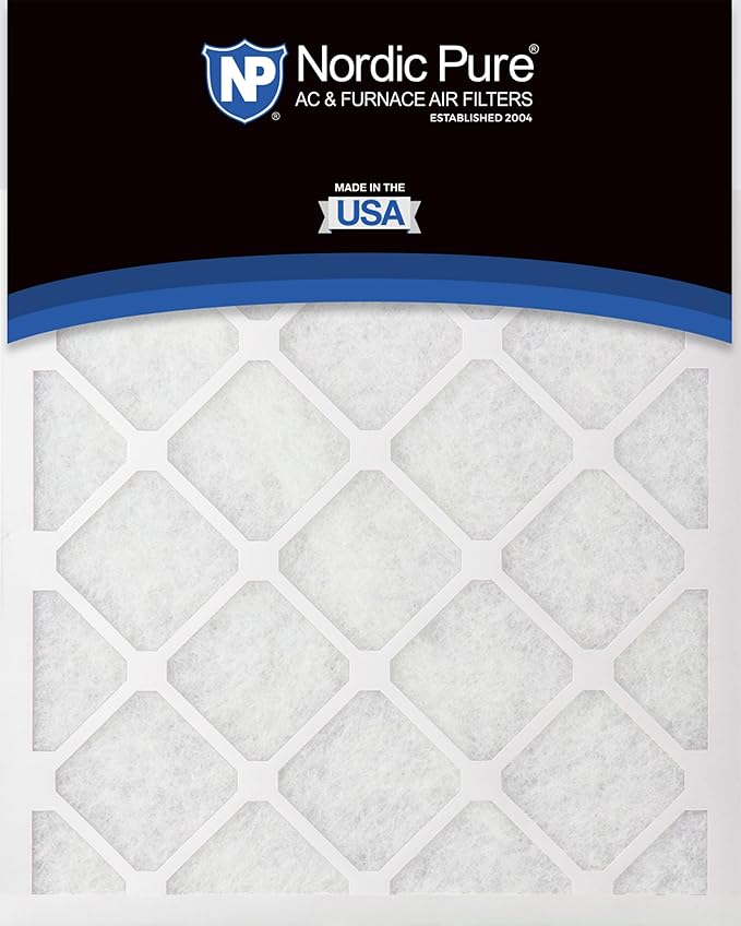 Nordic Pure 12x24x1 (Actual Size: 11 1/2 x 23 1/2 x 3/4) Poly Green MERV 6 AC Furnace Air Filters – Reduces Dust, Pollen, Pet Dander & Allergens – 4-Pack