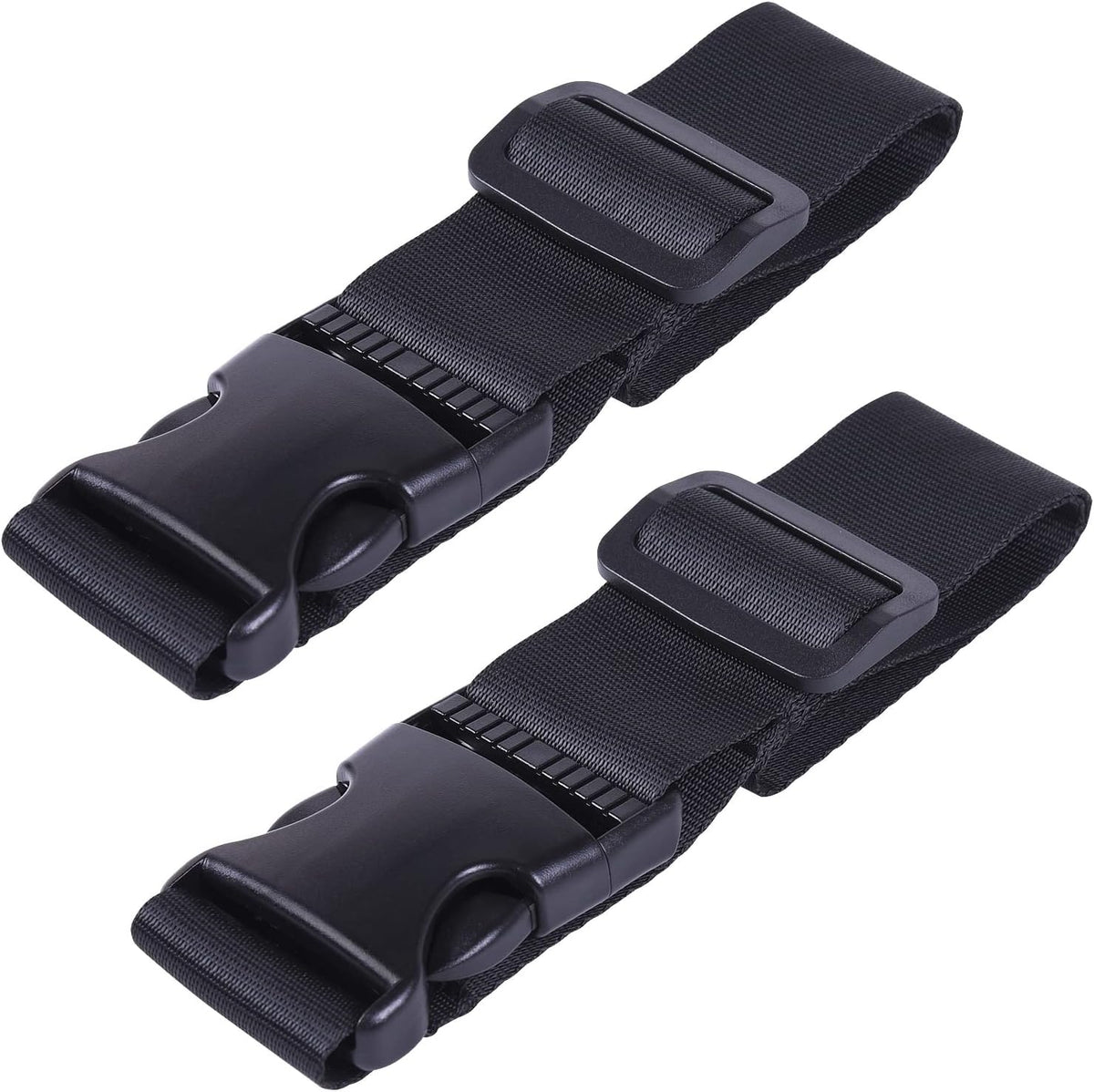Wisdompro 2 Pcs Add a Bag Luggage Strap, Heavy Duty Adjustable Suitcase Belt Travel Attachment Travel Accessories for Connecting Your Luggage Together - Black, 31 Inch