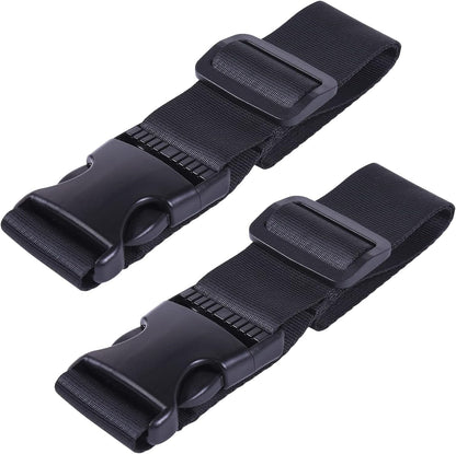 Wisdompro 2 Pcs Add a Bag Luggage Strap, Heavy Duty Adjustable Suitcase Belt Travel Attachment Travel Accessories for Connecting Your Luggage Together - Black, 31 Inch