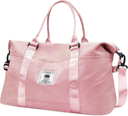 Travel Duffle Bag, Waterproof Sport Tote Gym Bag for Women Men, Overnight Weekender Carry On Bag with Wet Pocket