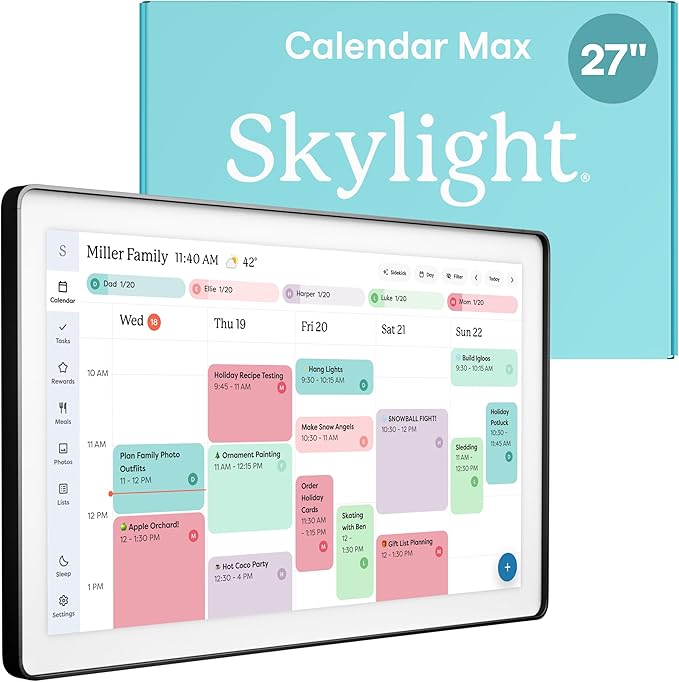 Skylight Calendar Max: 27-Inch Smart Digital Calendar & Chore Chart, Family