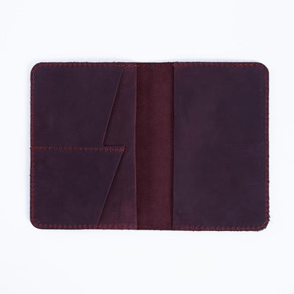 INCARNE Passport Cover - Travel Passport Wallet - Leather Passport Holder for Men Women Family with Card Slots & Note Compartmen - Sleeve Protector - Genuine Leather - Vintage Burgundy