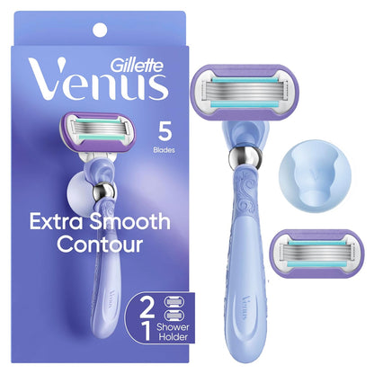 Gillette Venus Deluxe Smooth Swirl Women's Razor Handle + 2 Blade Refills