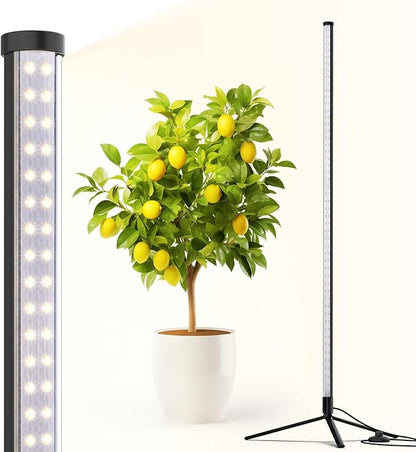 Barrina Vertical Grow Light T10, 42W 5000K, Full Spectrum LED Plant Light for Indoor,Standing Wide Coverage, 4FT Height with On/Off Switch and Tripod Floor Stand