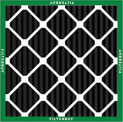 Filterbuy 10x10x1 Air Filter MERV 10 Odor & Allergy Defense with Activated Carbon (12-Pack), Electrostatic Pleated HVAC AC Furnace Filters Replacement, Made in USA (Actual Size: 9.50 x 9.50 x 0.75)