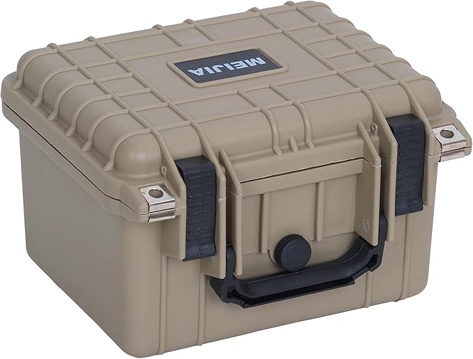 MEIJIA Portable All Weather IP67 Waterproof Camera Case,hard case with Customizable Fit Foam,Fit Use of Drones,Camera,Equipments,10.62 x9.68x6.87inches(Desert Tan)
