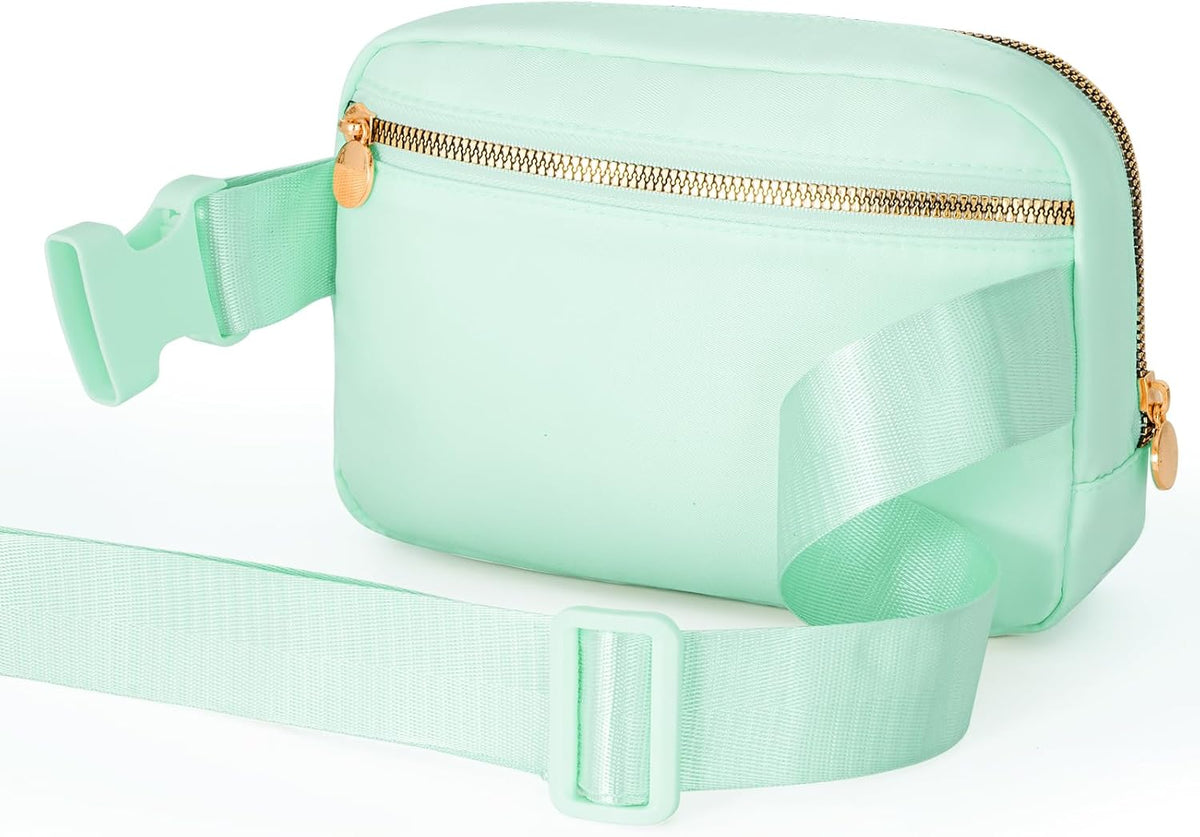Cross Body Fanny Pack for Women,Fashion Waist Packs Crossbody Bags,Belt Bag with Adjustable Strap - Light Green