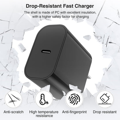 iPhone 16 15 Fast Charger 10ft, USB C Charging Block and Long Type C to C Cable Cord, Wall Plug Power Adapter Cube Brick for Apple 16 Pro Max/16 Pro/15 Plus/15 Pro Max/iPad 12.9/11 inch/Air/Mini-Black