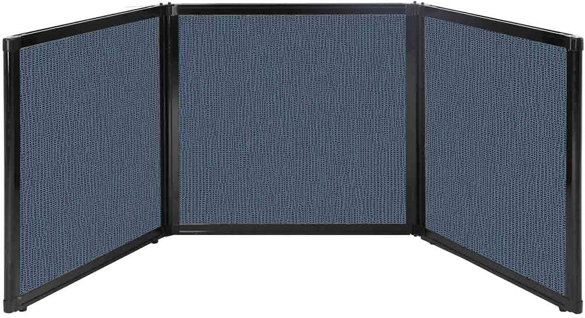 Versare Folding Tabletop Display | 3-Panel Partition | Lightweight Portable Workspace Divider | Ocean 78" x 24"