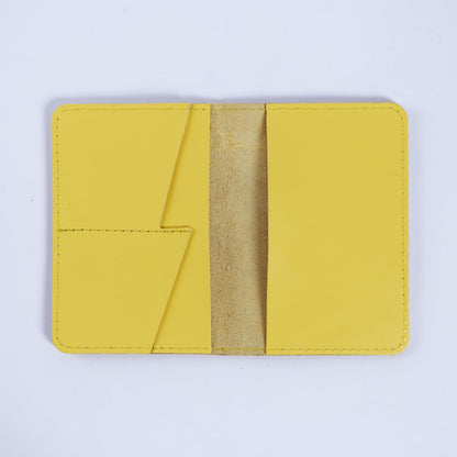 INCARNE Passport Cover - Travel Passport Wallet - Leather Passport Holder for Men Women Family with Card Slots & Note Compartmen - Sleeve Protector - Genuine Leather - Classic Yellow