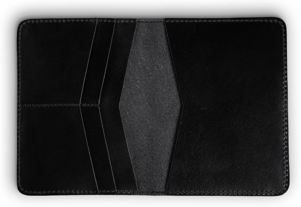 PEGAI Standard Full Grain Crazy Horse Leather Passport Holder | Custom Travel Passport Cover & Organizer | Handcrafted Leather Passport Wallet for Men and Women | Pike (Dexios Black)