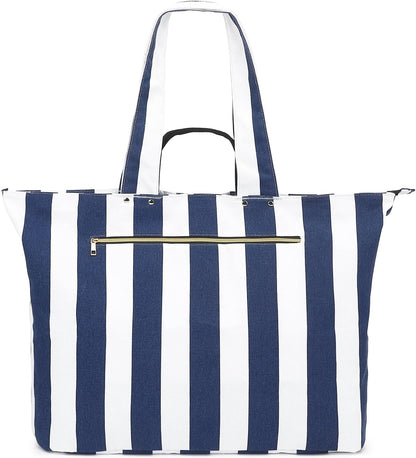 Large Beach Bag for Women, Waterproof Travel Tote Bag with Lunch/Wet Pocket for Weekender, Sandproof, Zipper Closure