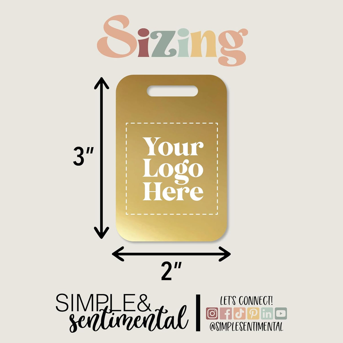 Personalized Logo Name Tag for Luggage (3 or 6 Count Pack) | Custom Tag for Suitcase | Acrylic Name Tag for Travel | Choose Your Font & Color | Backpack ID Label (Logo, Pink)