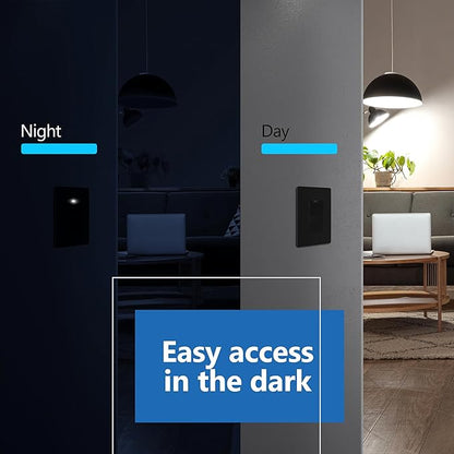 LIDER Minimalist Design Matte Finish Lighted Decorator Switch, Frameless Paddle